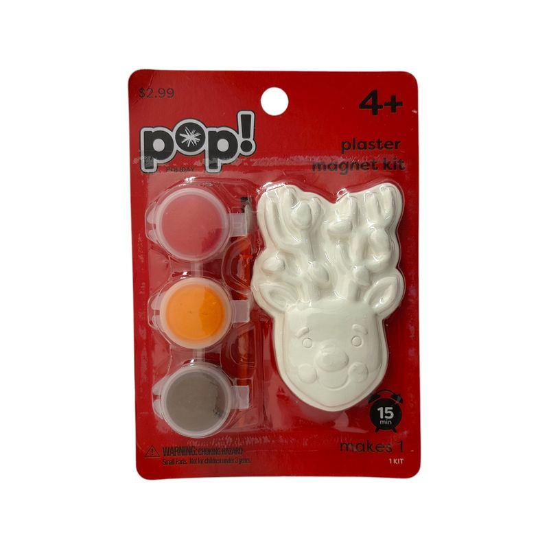 2.25&quot;x3.25&quot; Plaster Reindeer Painting Magnet Kit