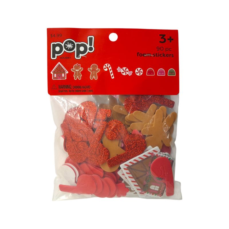 90pc Christmas Gingerbread Family Foam Stickers
