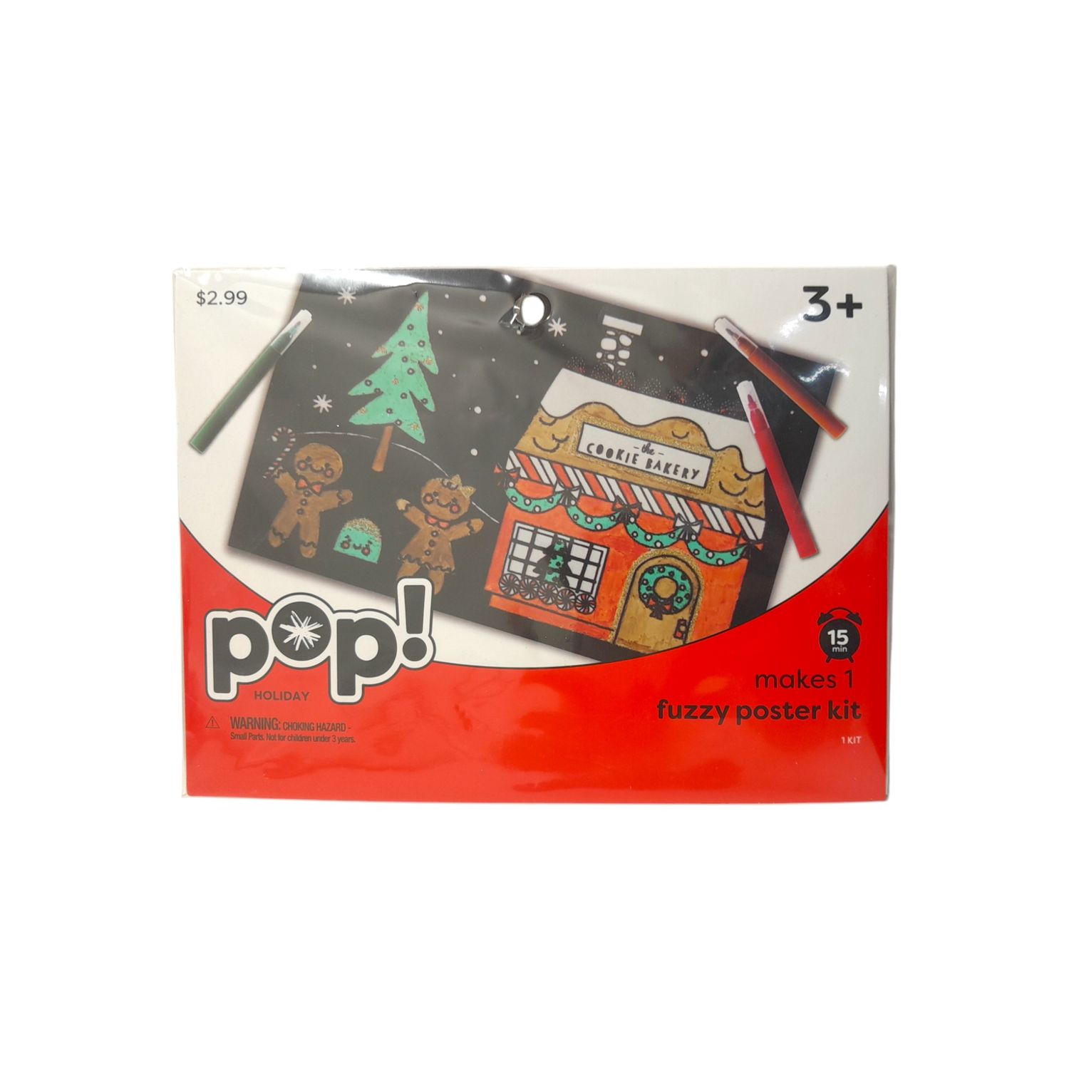 6&quot;x9&quot; Christmas Fuzzy Poster Coloring Kit Gingerbread w/3 Markers