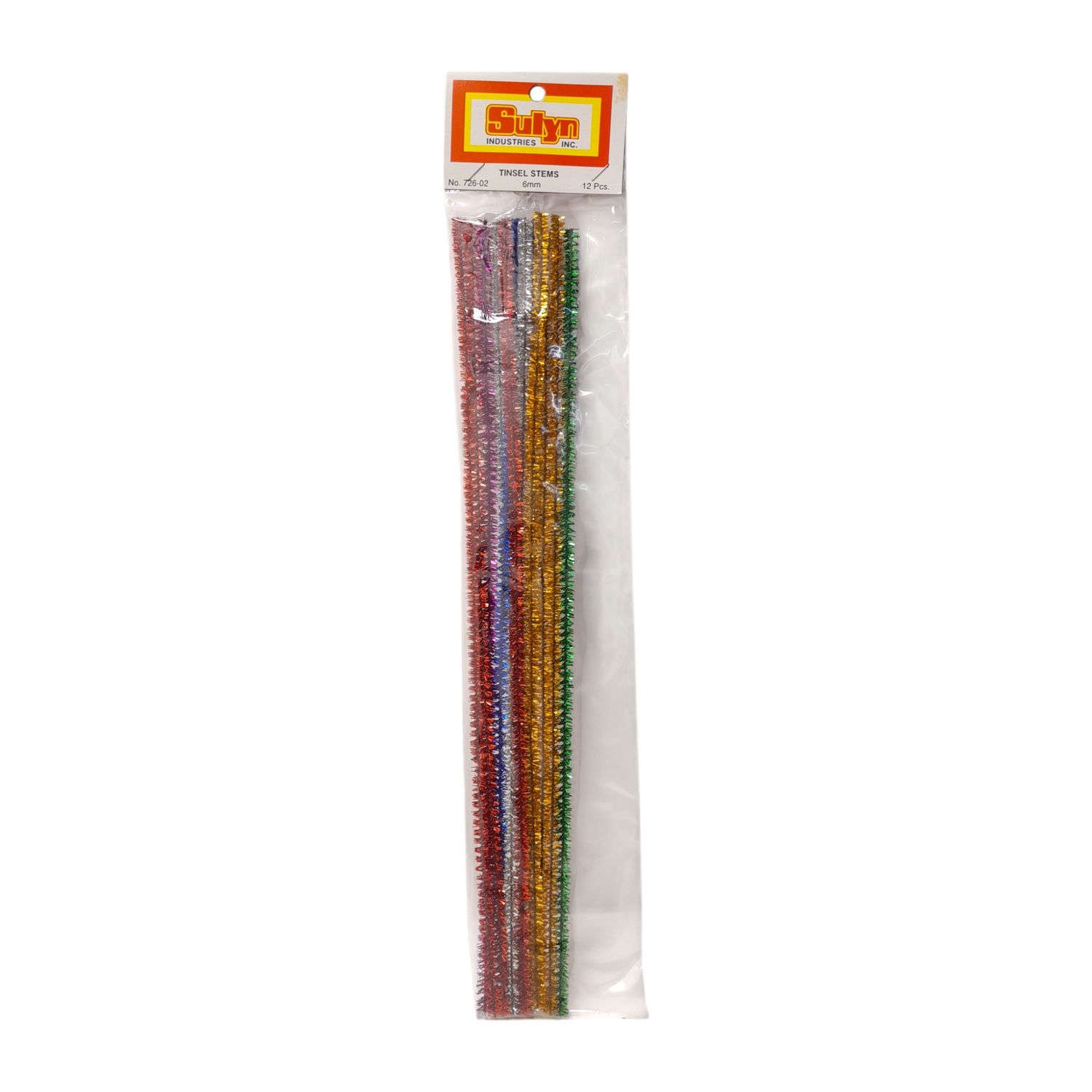 12pc 12&quot; 6mm Tinsel Chenille Stems Multi