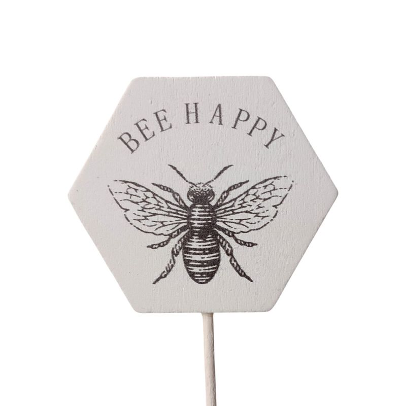 18" "Bee Happy" Pick White/Black