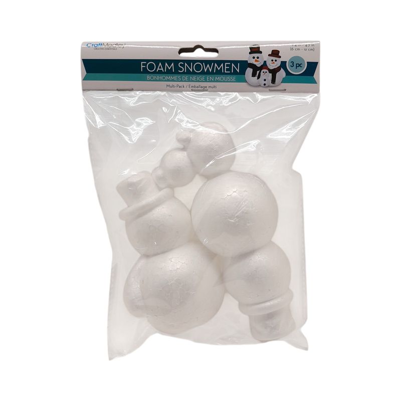 3pc Foam Snowmen White
