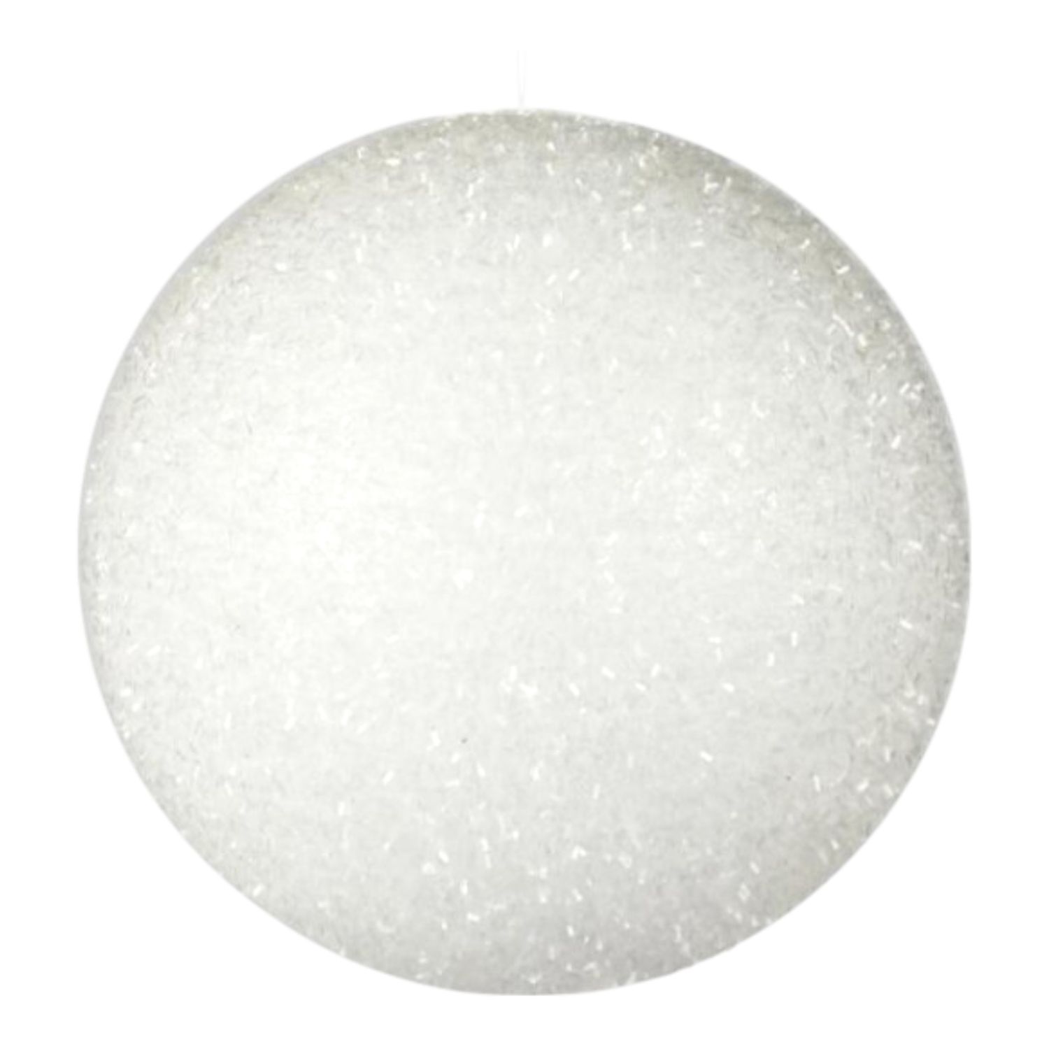 150mm Styrofoam Glitter Ball Ornament  White