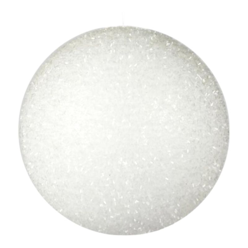 150mm Styrofoam Glitter Ball Ornament White 150mm Styrofoam Glitter Ball Ornament White