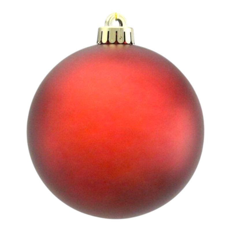 120mm V.P. Plastic Smooth Ornament Matte Burgundy w/Gold Cap 120mm V.P. Plastic Smooth Ornament Matte Burgundy w/Gold Cap