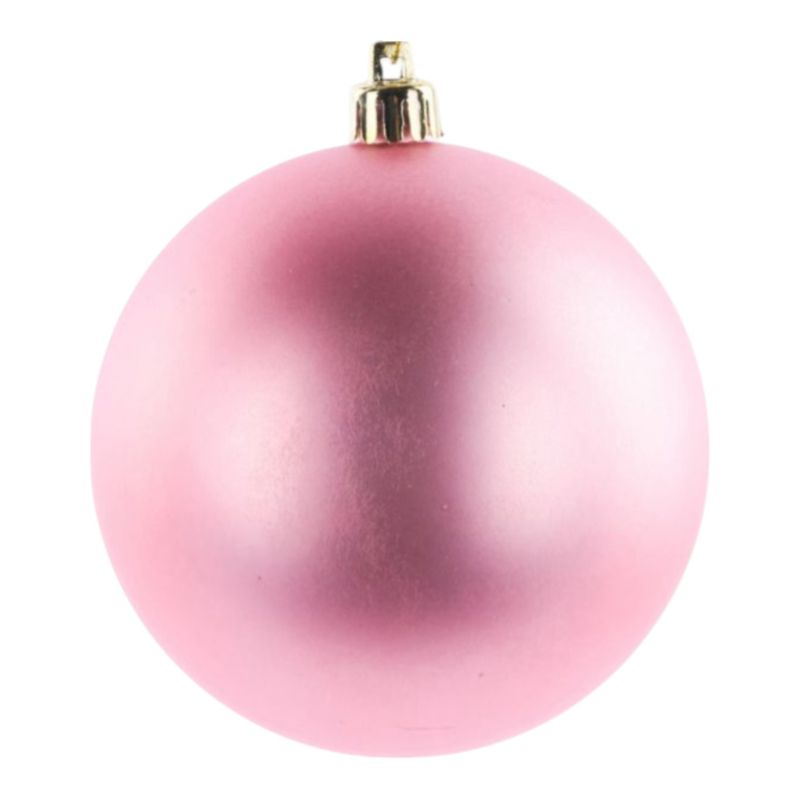 100mm V.P. Plastic Smooth Ornament Matte Pink w/Silver Cap 100mm V.P. Plastic Smooth Ornament Matte Pink w/Silver Cap