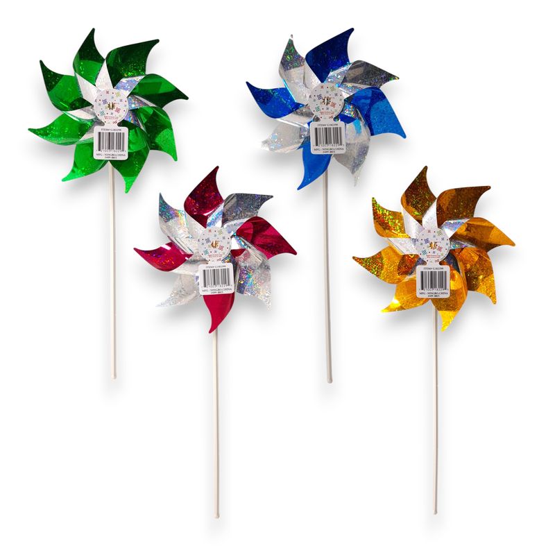 16.75" Holographic Pinwheel Assorted (Plastic)