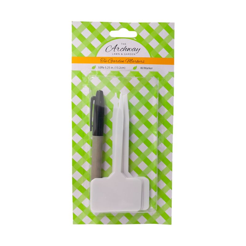 10pc 5.25" Garden Tee Markers White w/Marker 10pc 5.25" Garden Tee Markers White w/Marker