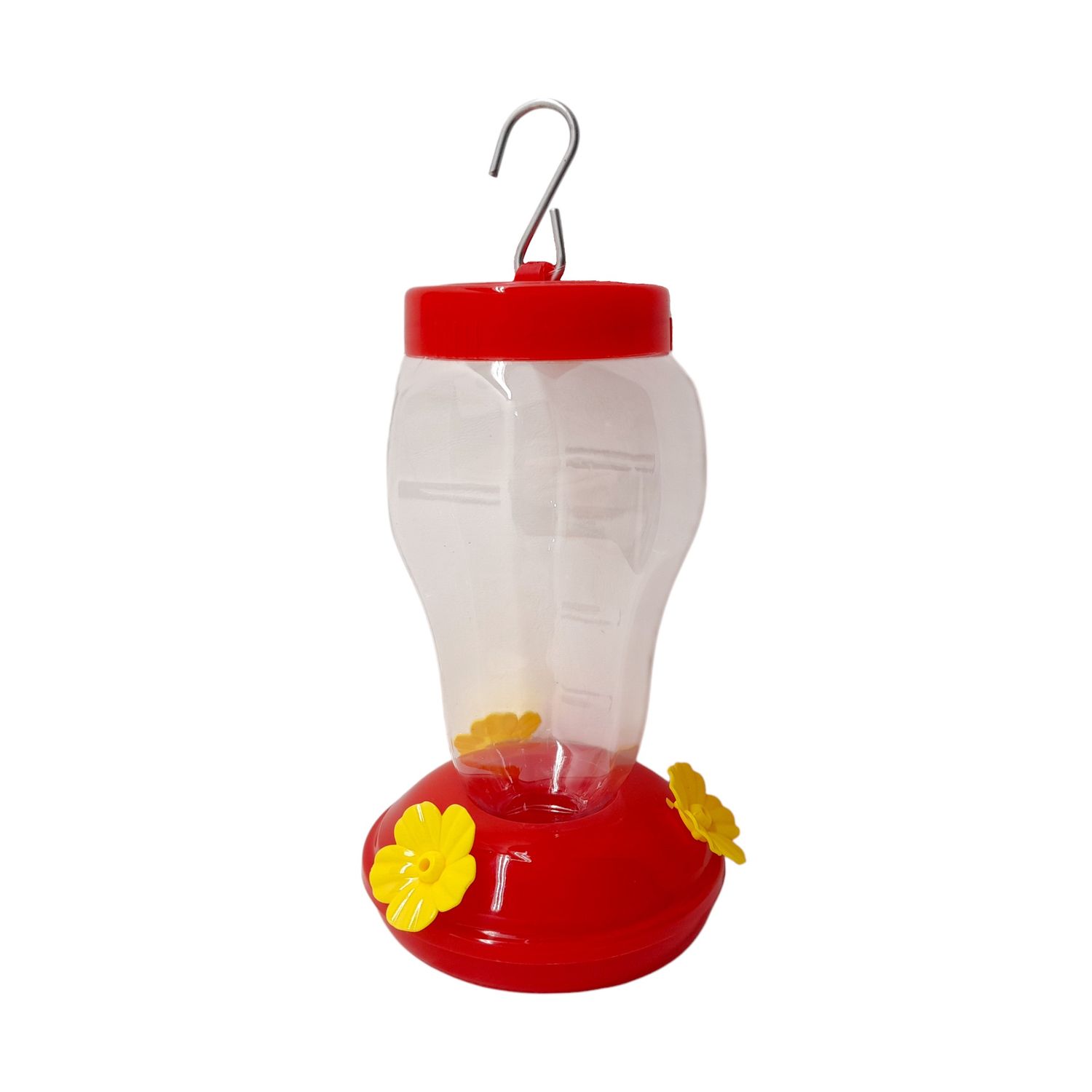 4&quot;x4&quot;x7&quot; Red/Yellow Plastic Hummingbird Feeder w/Metal Hanging Hook