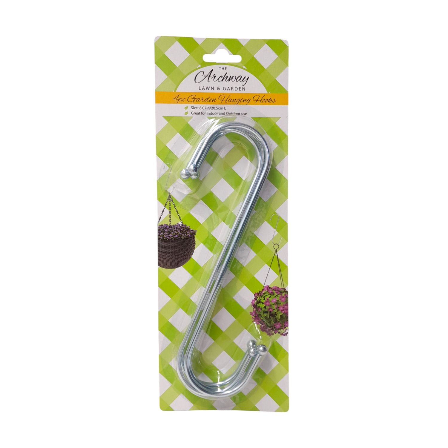 4pc 8.07&quot; Hanging Planter S-Hooks Silver