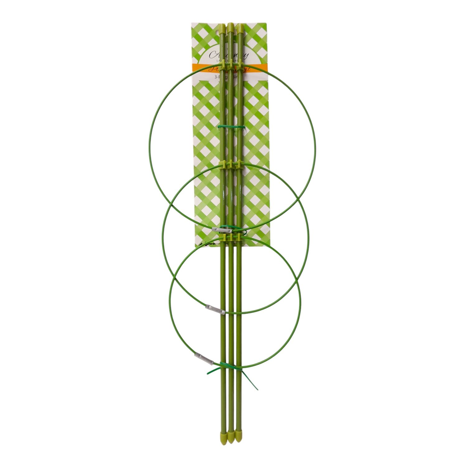 18" 3 Ring Plant Support Cage Green