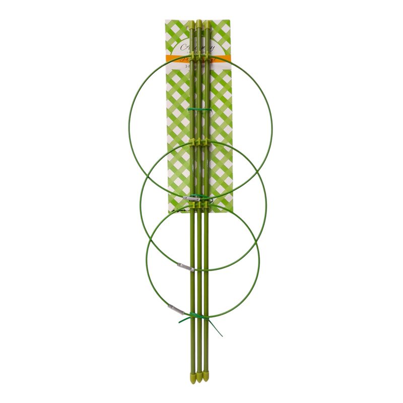 18&quot; 3 Ring Plant Support Cage Green