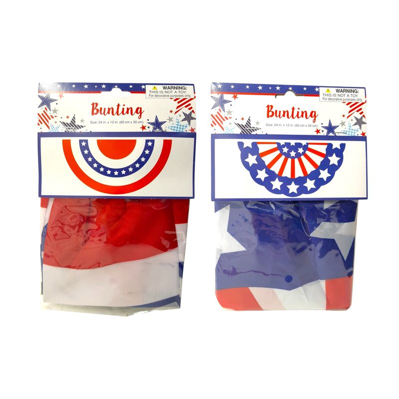 12&quot;x24&quot; Patriotic Bunting Assorted