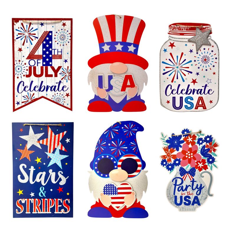 Patriotic Glitter Wall Plaque Assorted