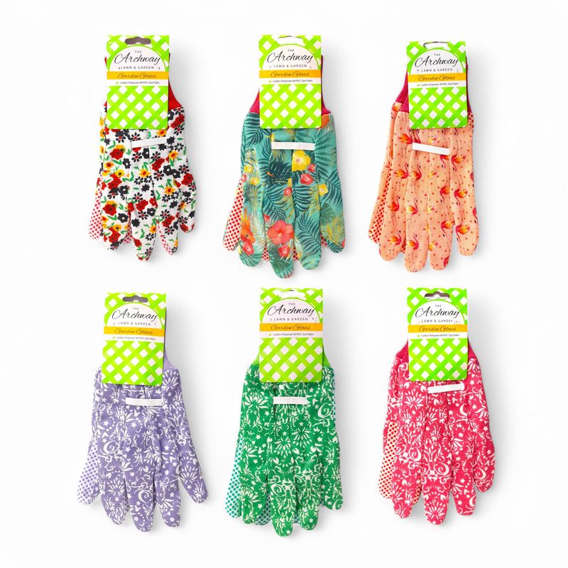 Garden Gloves w/PVC Dotted Palm Assorted Garden Gloves w/PVC Dotted Palm Assorted