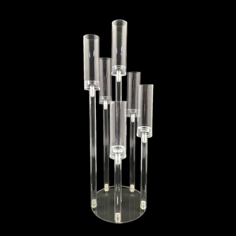 24&quot; 6 Cylinder Cluster Candle Holder (Acrylic)