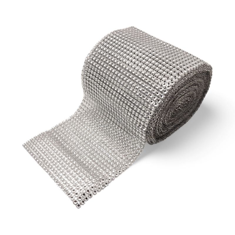 4.75&quot;x10yd Rhinestone Mesh Silver