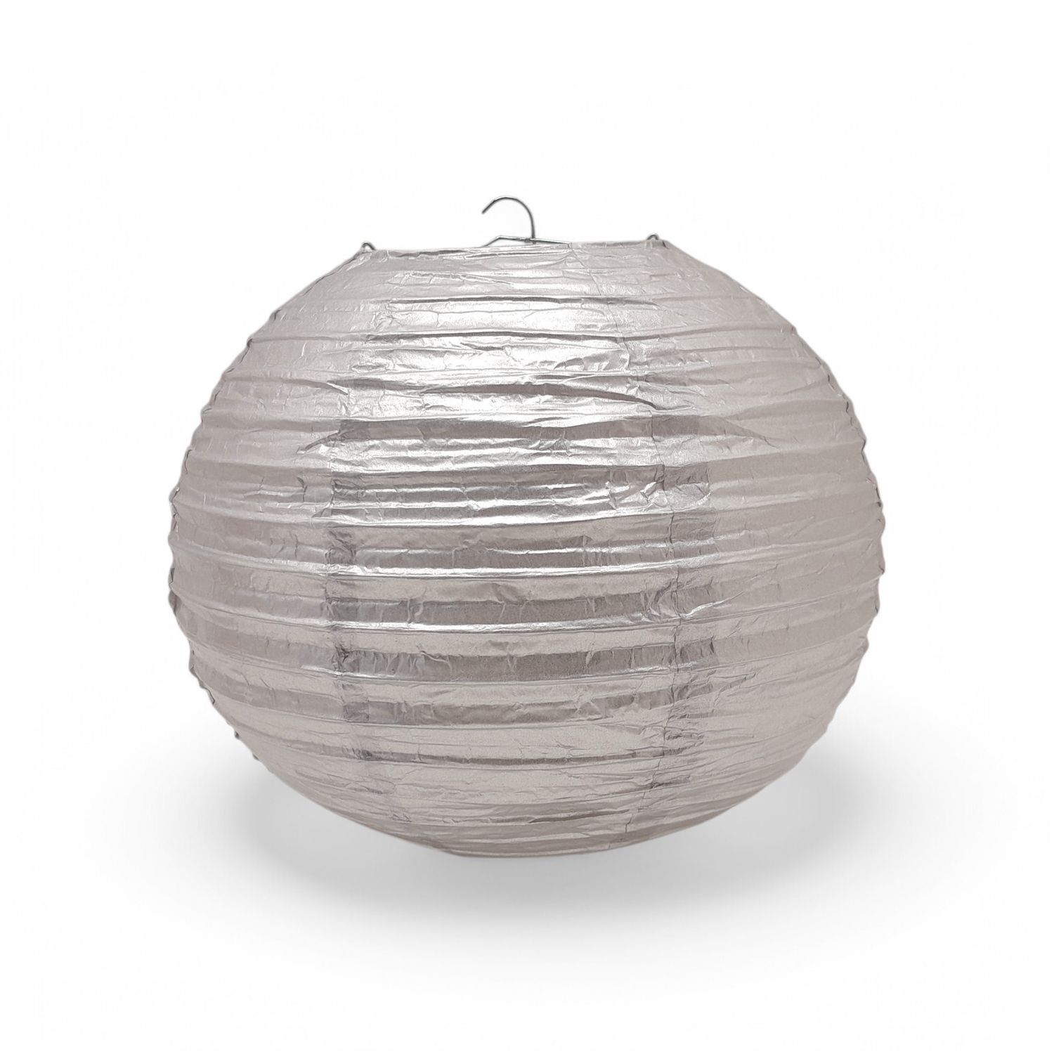 10" Round Paper Lantern Silver