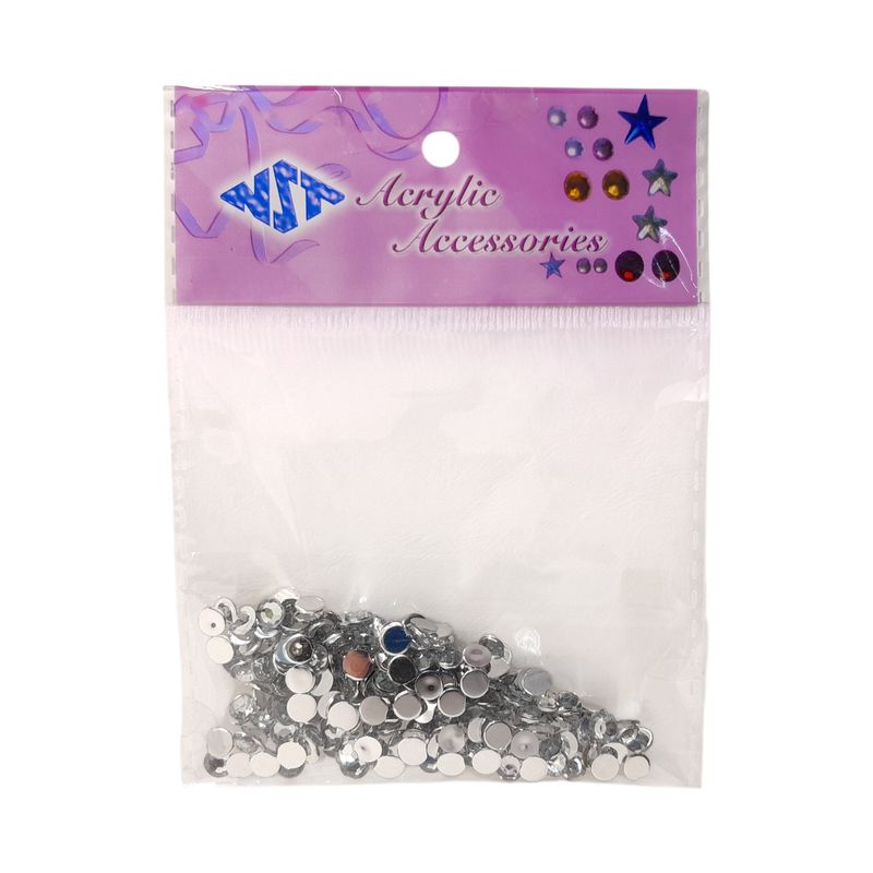 240pc 5mm Round Acrylic Rhinestones Silver