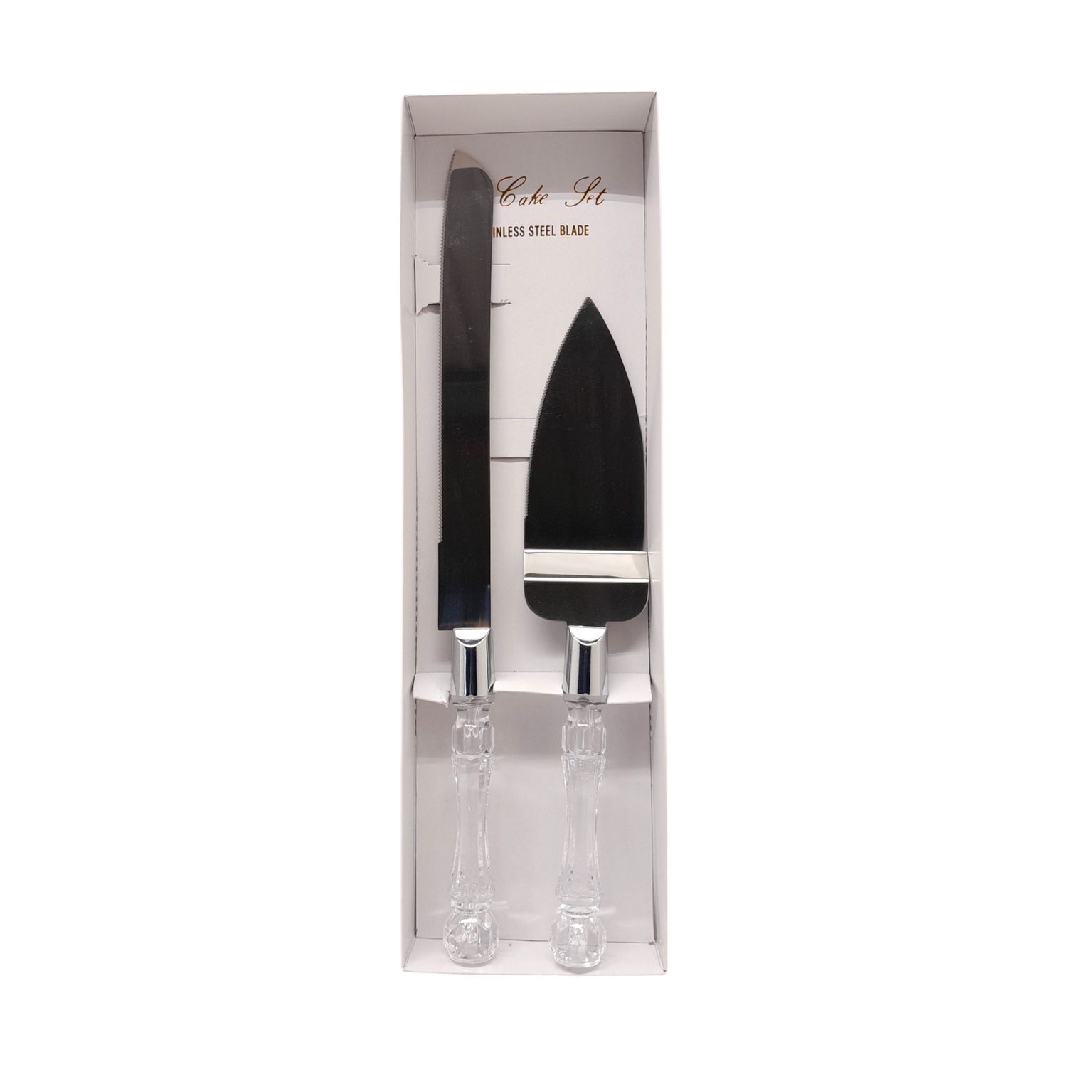Cake Knife &amp; Server Set Silver/Crystal