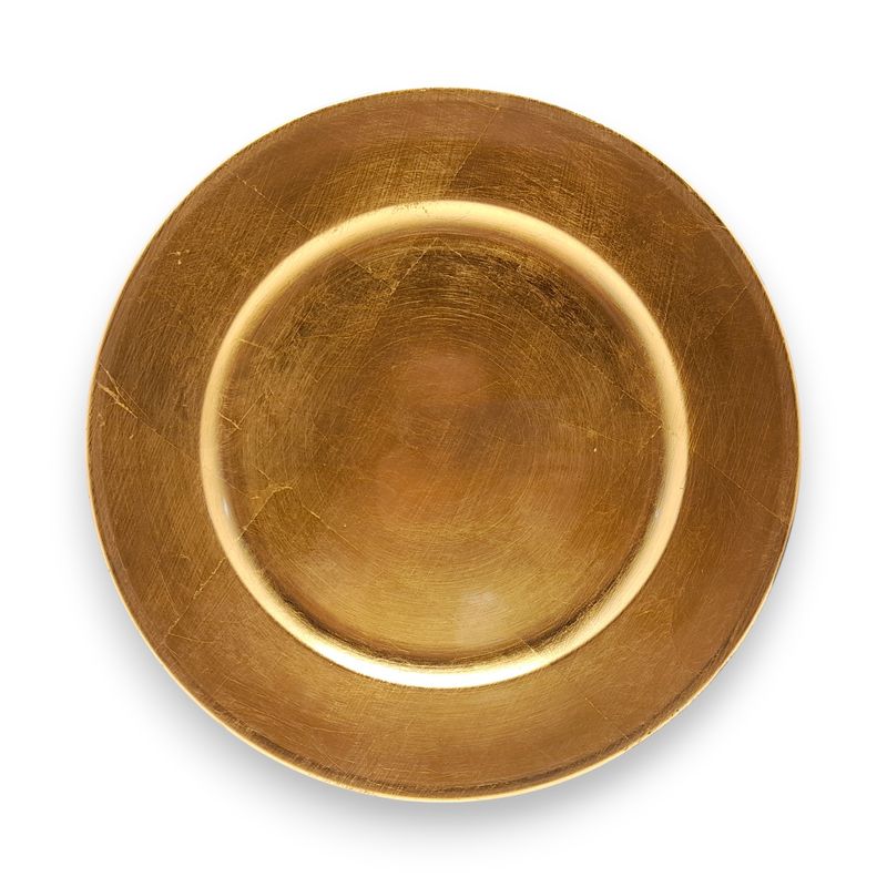 13&quot; Round Plastic Charger Plate Gold