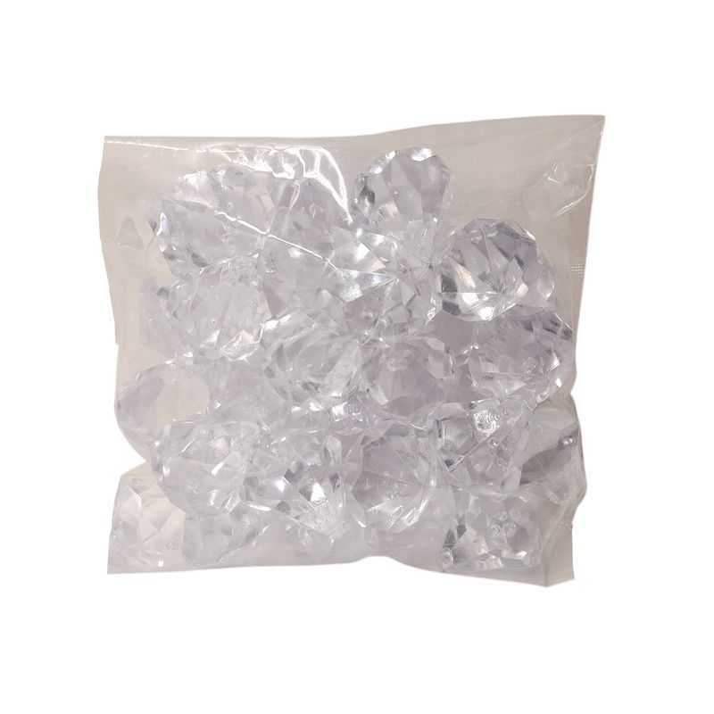 1# 1.25&quot; Acrylic Diamond Beads Clear