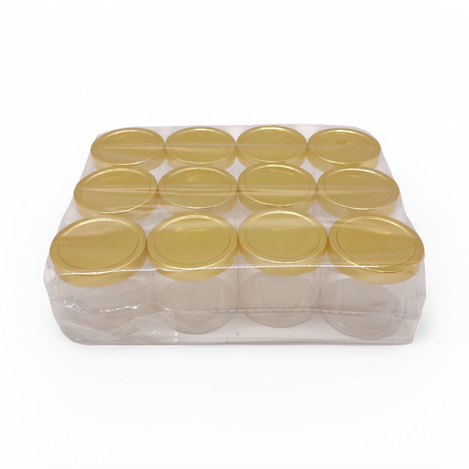 12pc 2&quot;x2&quot; PVC Cylinder Container Gold