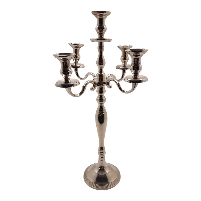 *30.75&quot;x17&quot; Nickel Plated Aluminum Candelabra w/7.75&quot; Base Silver