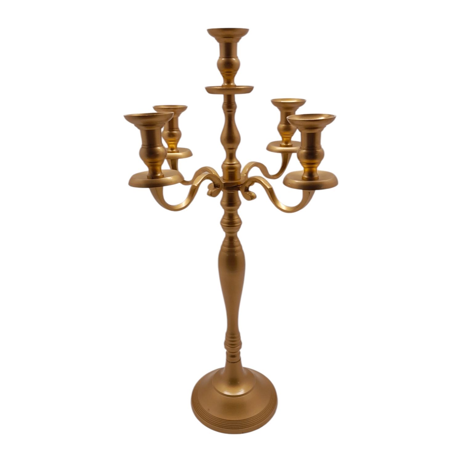 *30.75&quot;x17&quot; Aluminum Candelabra w/7.75&quot; Base Gold