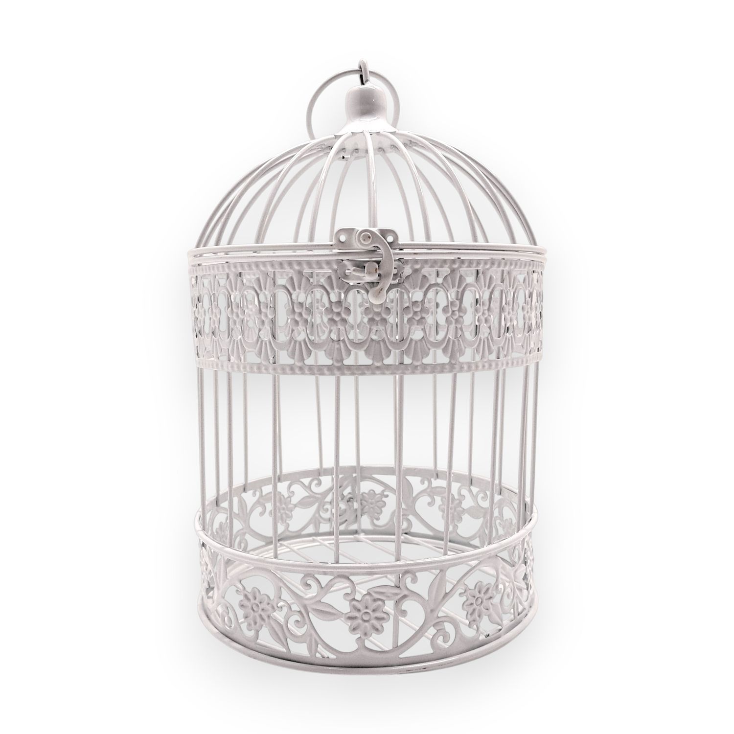 7.5&quot;x11.5&quot; Metal Wire Bird Cage White