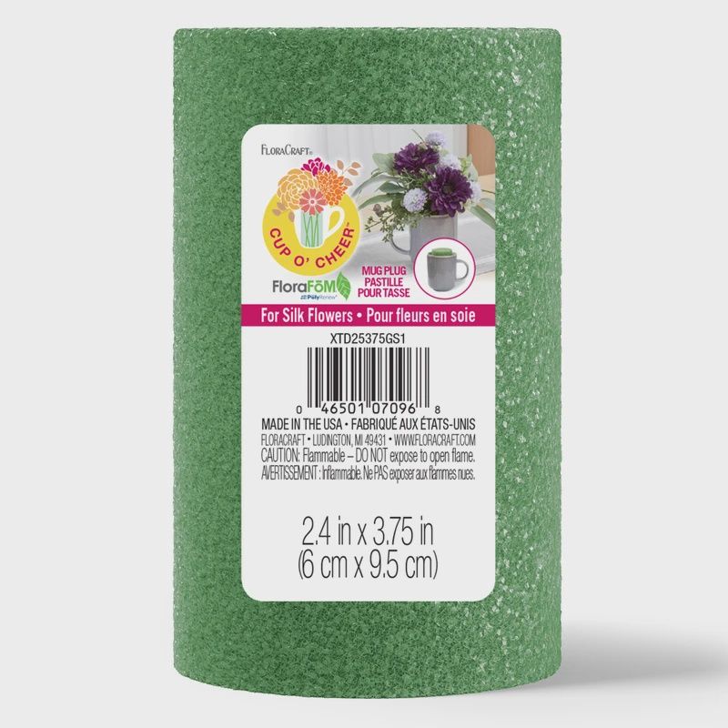 2.4&quot;x2.4&quot;x3.75&quot; Styrofoam Mug Plug Green