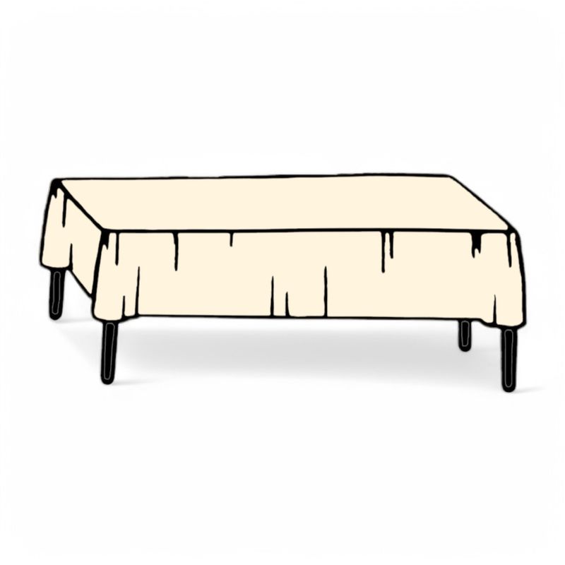 54&quot;x108&quot; Rectangle Plastic Table Cover Ivory