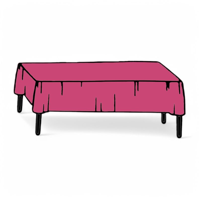 54&quot;x108&quot; Rectangle Plastic Table Cover Hot Pink