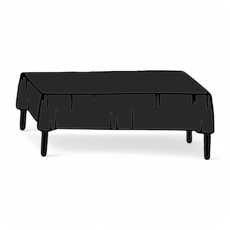 54&quot;x108&quot; Rectangle Plastic Table Cover   Black