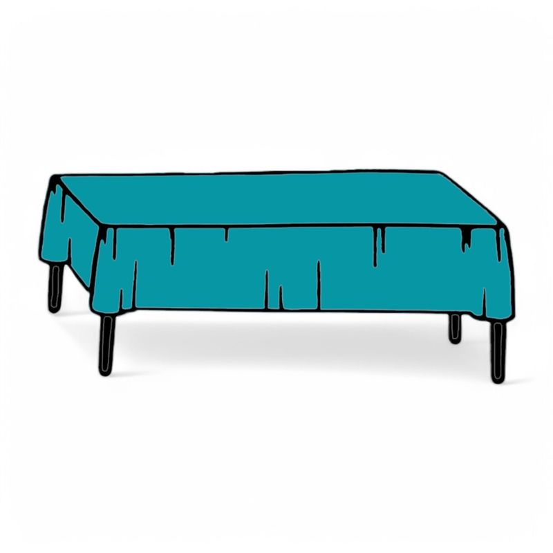 54&quot;x108&quot; Rectangle Plastic Table Cover  Teal
