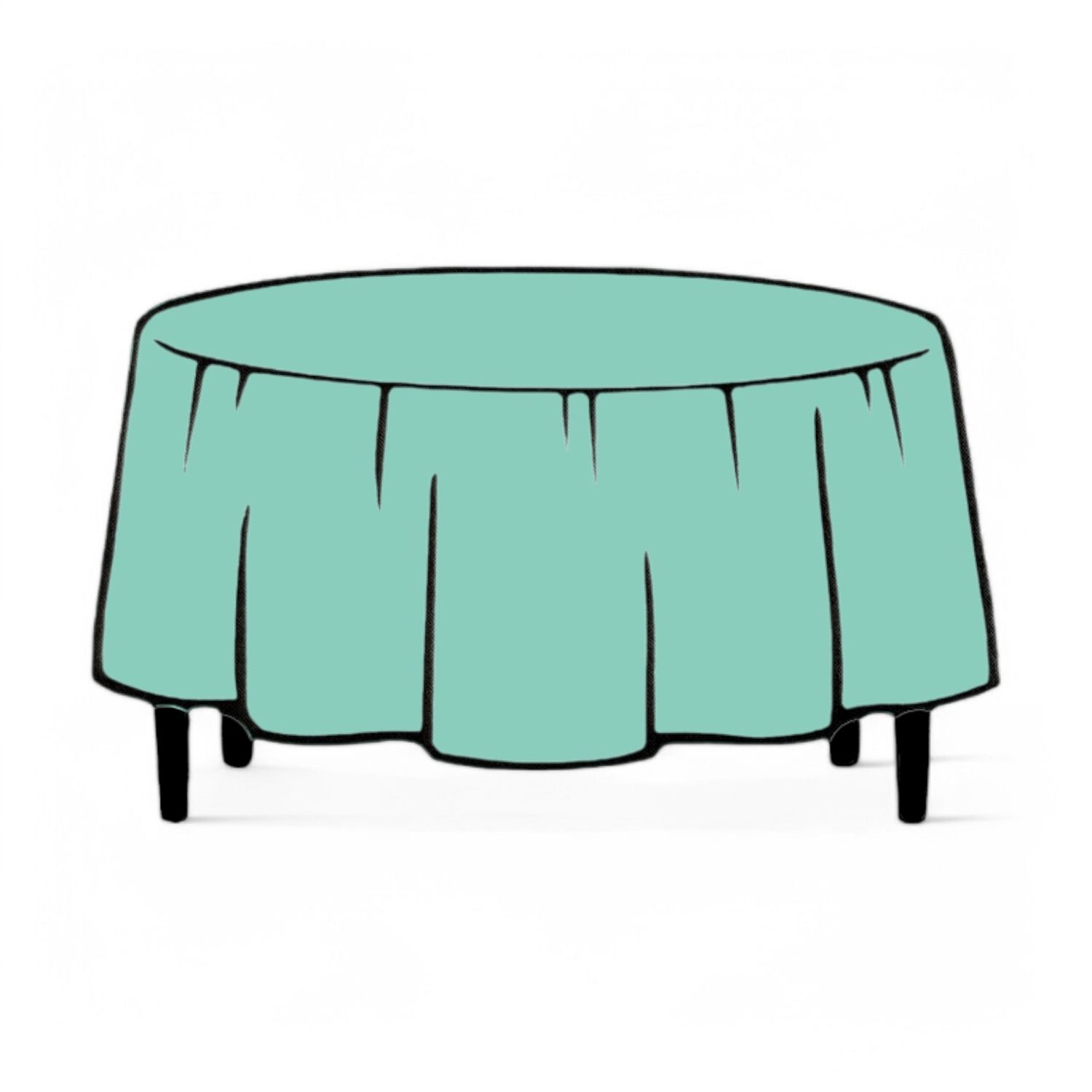 84" Round Plastic Table Cover Mint Green