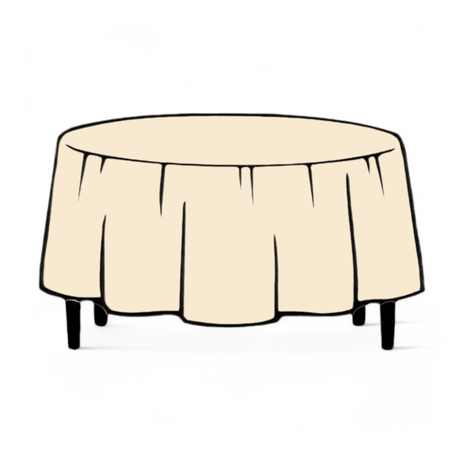 84&quot; Round Plastic Table Cover  Ivory
