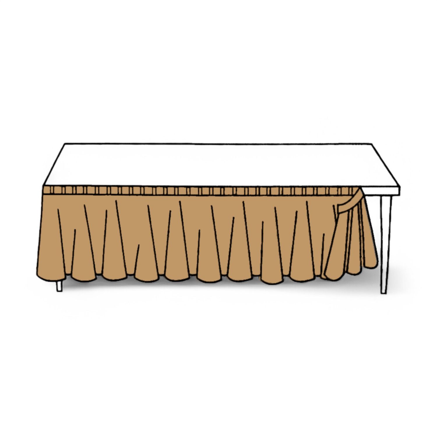 29"x14' Plastic Table Skirt Gold