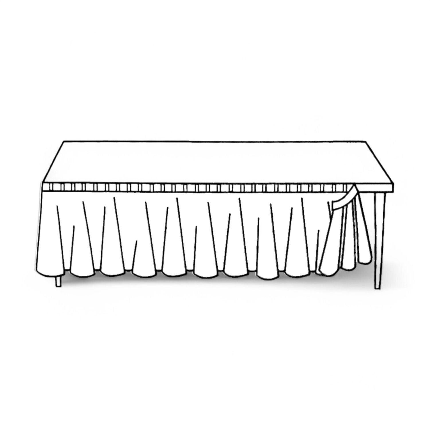 29&quot;x14&#39; Plastic Table Skirt White