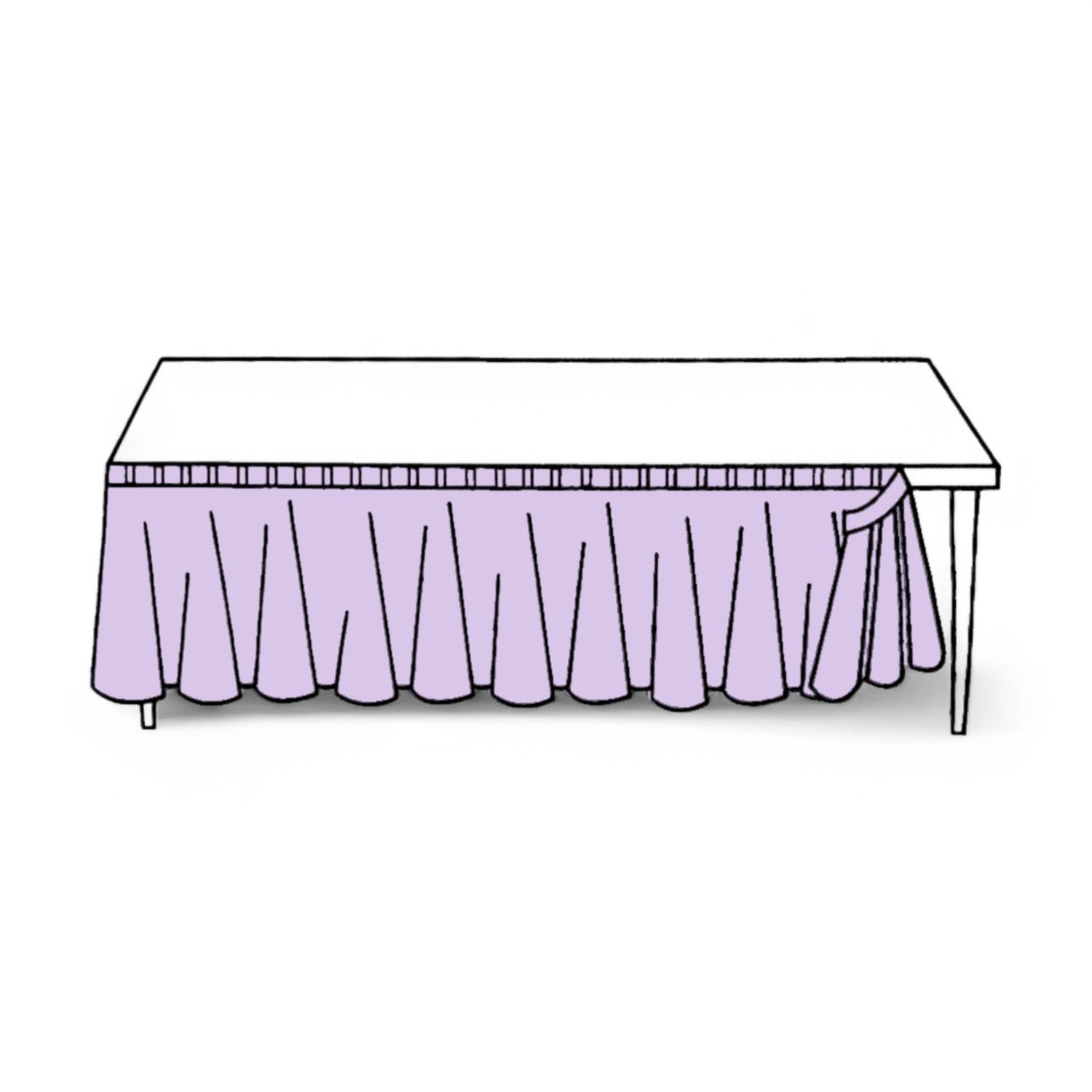 29&quot;x14&#39; Plastic Table Skirt  Lavender