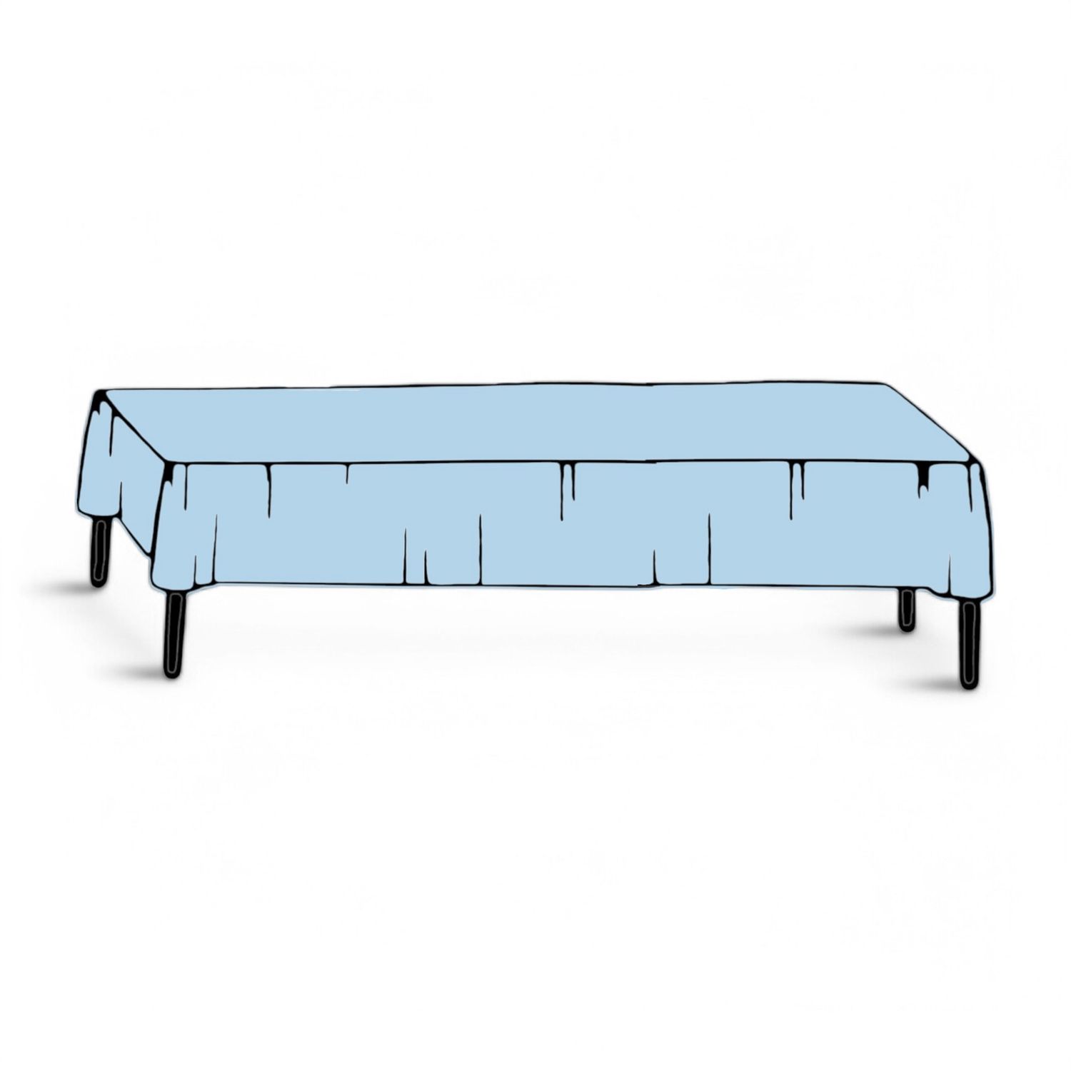 40"x100' Plastic Table Cover Roll Light Blue