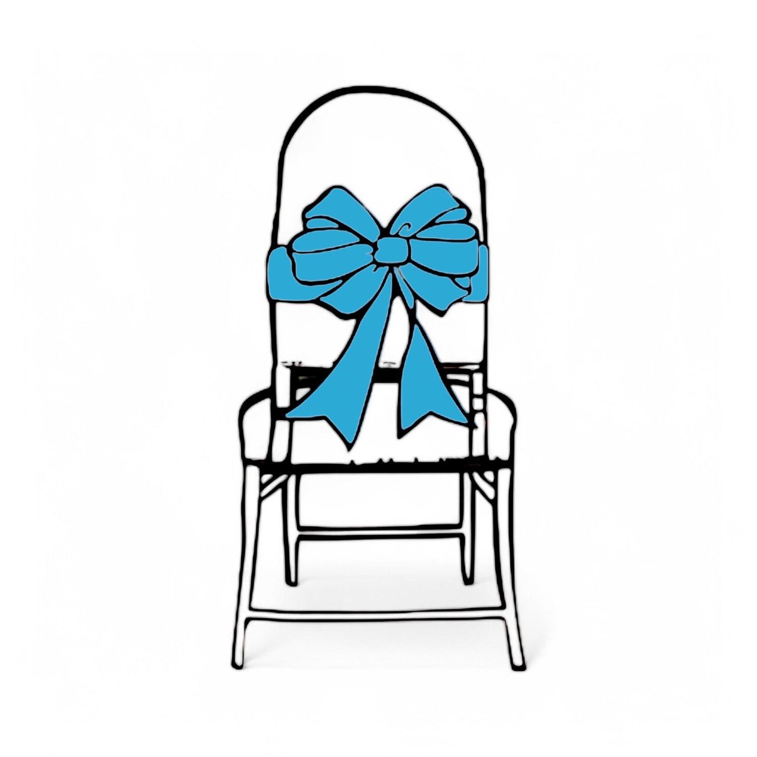 6pc 6&quot;x108&quot; Satin Chair Bow Turquoise