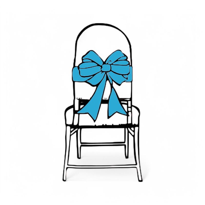 6pc 6&quot;x108&quot; Satin Chair Bow Turquoise