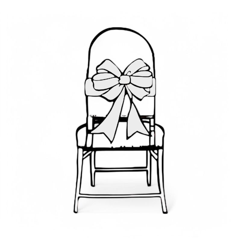 6pc 6&quot;x108&quot; Satin Chair Bow White