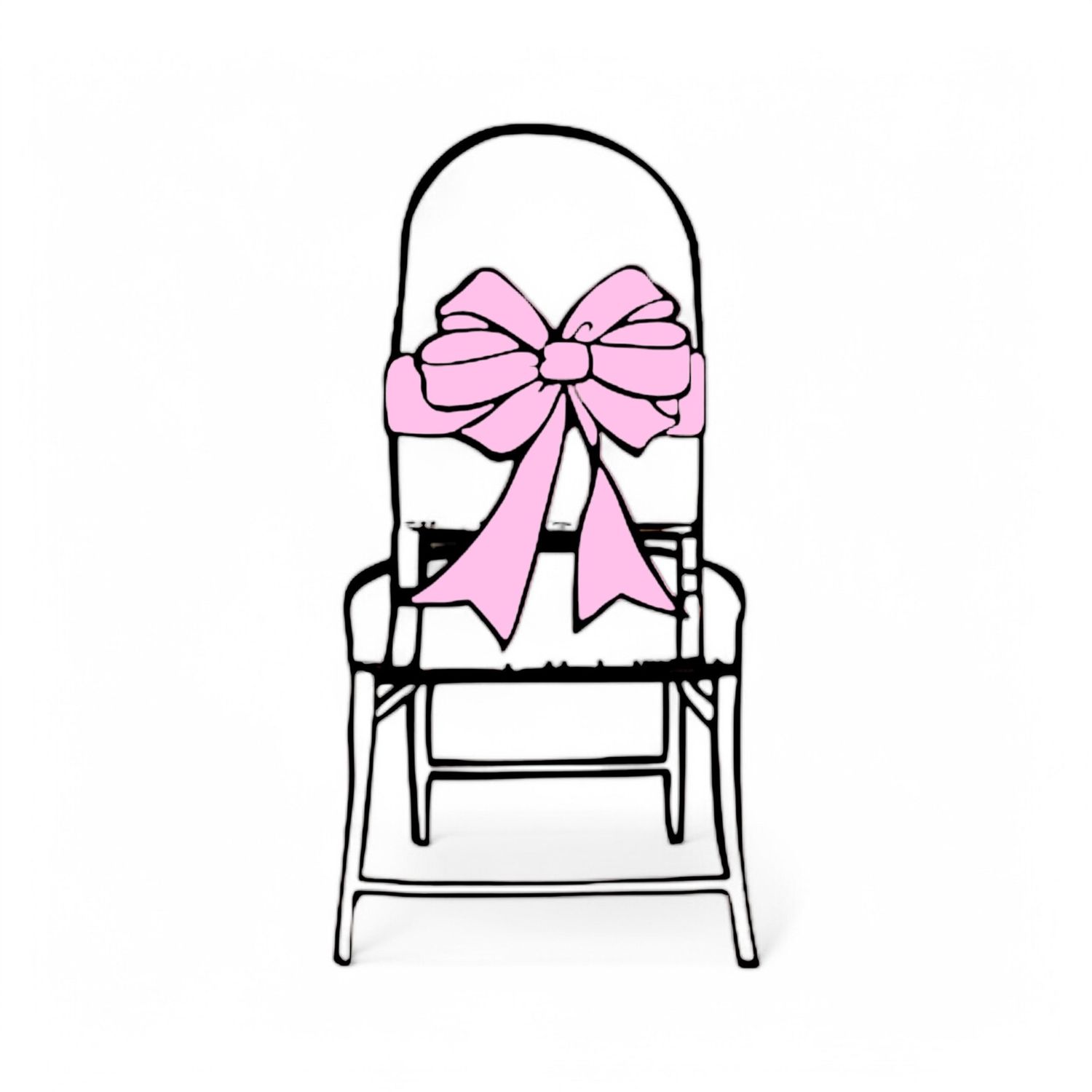 6pc 6&quot;x108&quot; Satin Chair Bow Pink