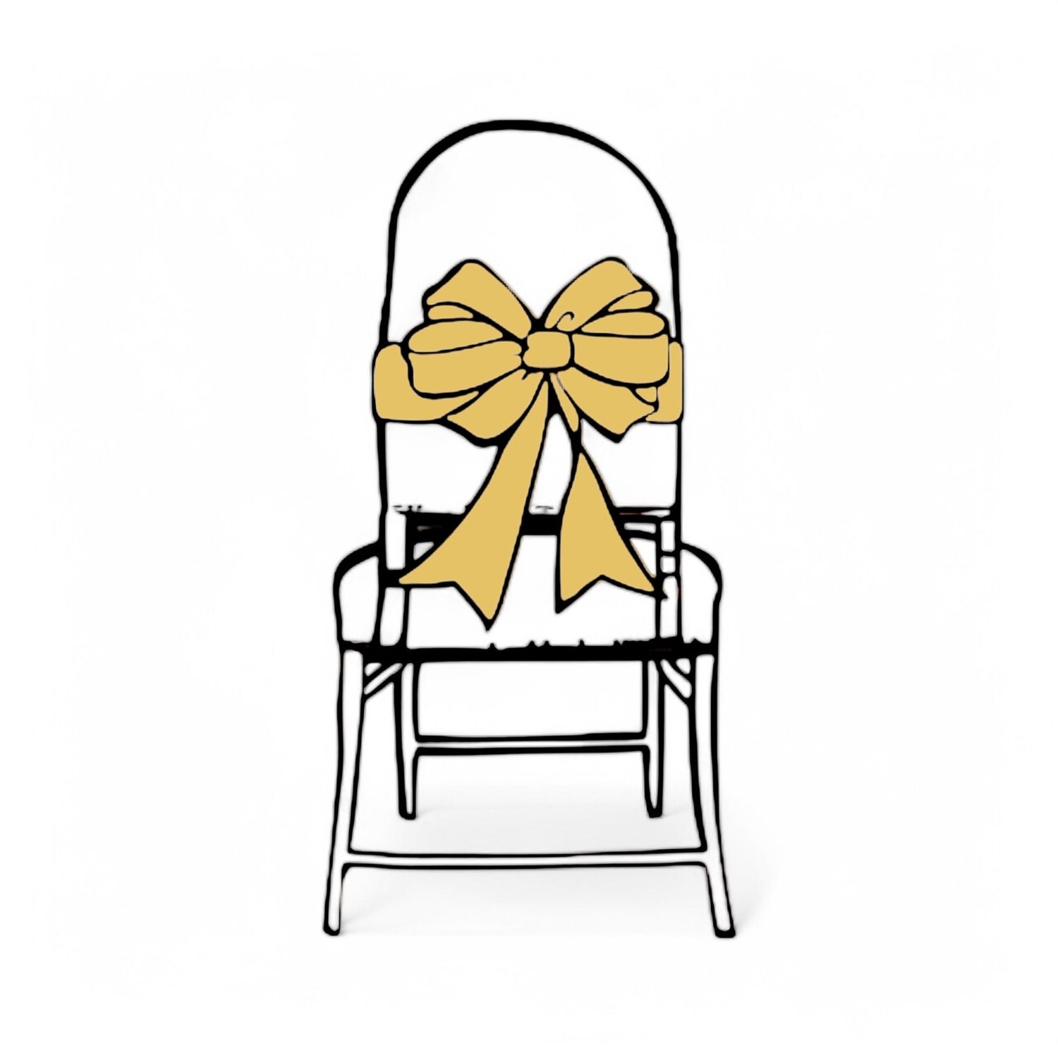6pc 6&quot;x108&quot; Satin Chair Bow Gold