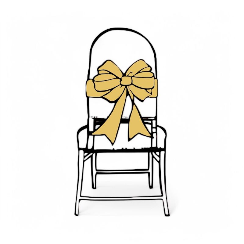 6pc 6&quot;x108&quot; Satin Chair Bow Gold