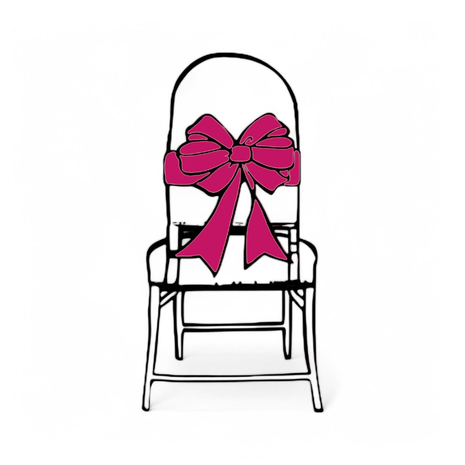 6pc 6&quot;x108&quot; Satin Chair Bow Fuchsia
