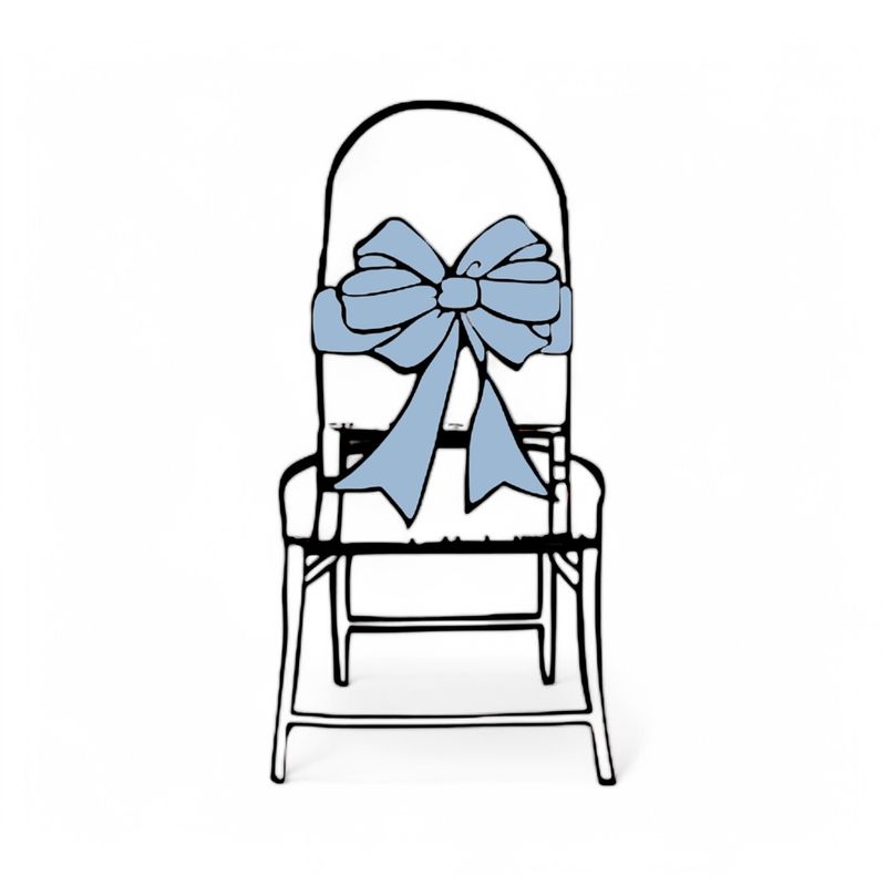 6pc 6&quot;x108&quot; Satin Chair Bow Blue