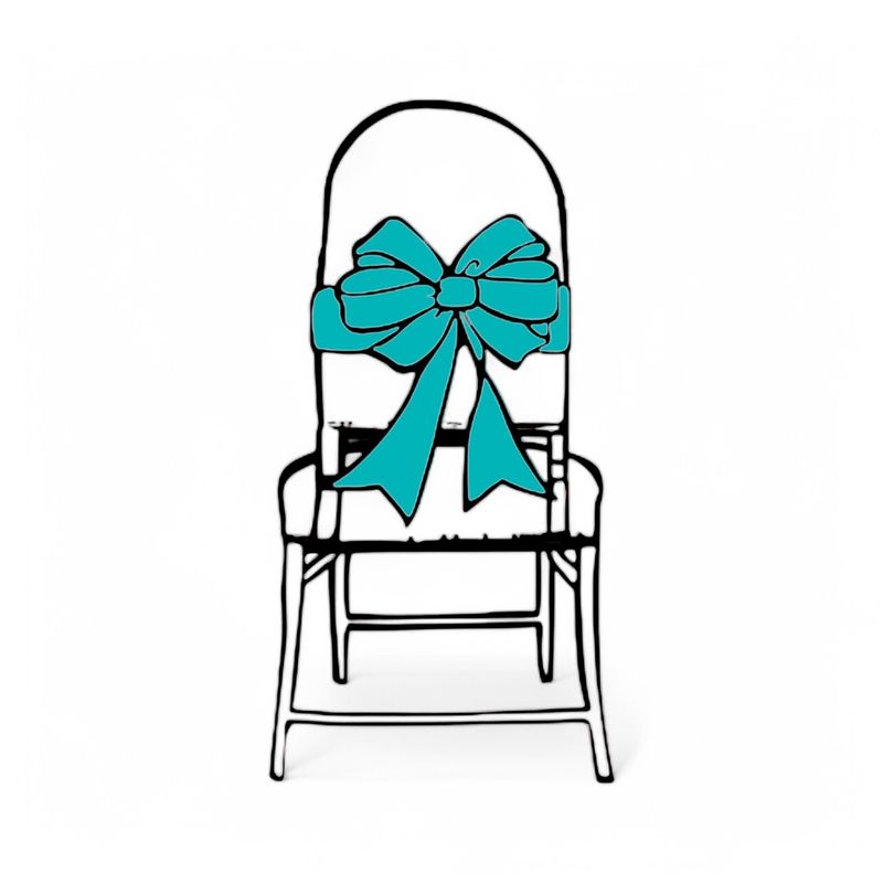 6pc 6&quot;x108&quot; Satin Chair Bow Aqua
